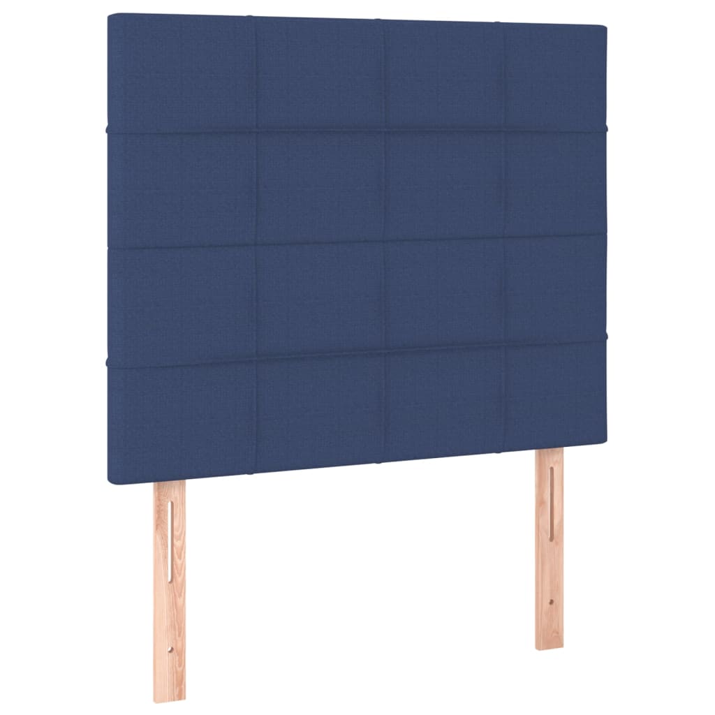 vidaXL Sommier à lattes de lit avec matelas Bleu 100x200 cm Tissu