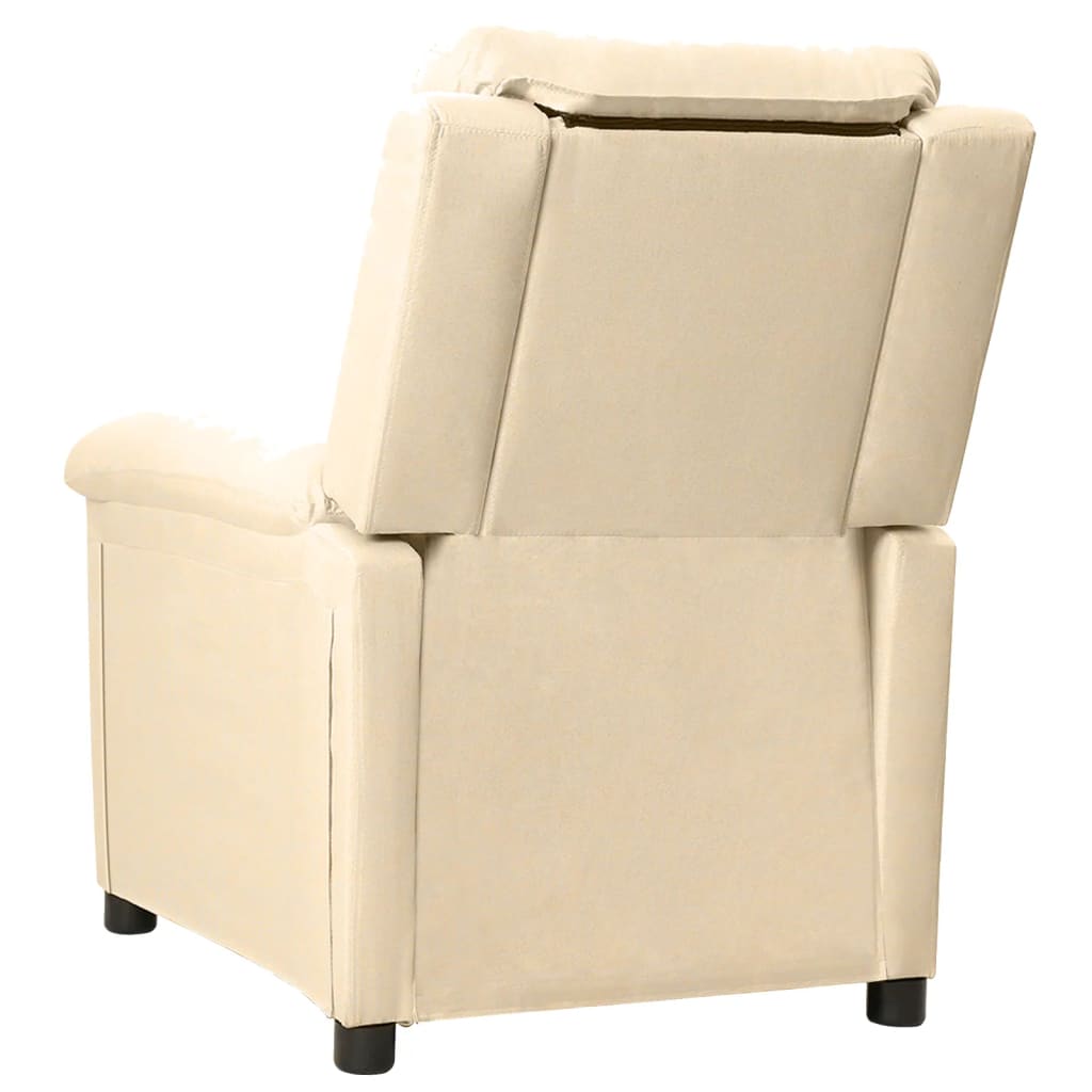 vidaXL Fauteuil inclinable électrique Crème Tissu