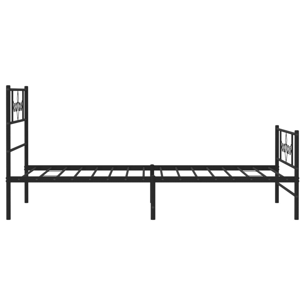 vidaXL Cadre de lit métal sans matelas avec pied de lit noir 80x200 cm