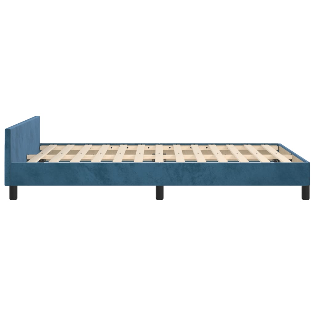 vidaXL Cadre de lit sans matelas bleu foncé 120x190 cm velours