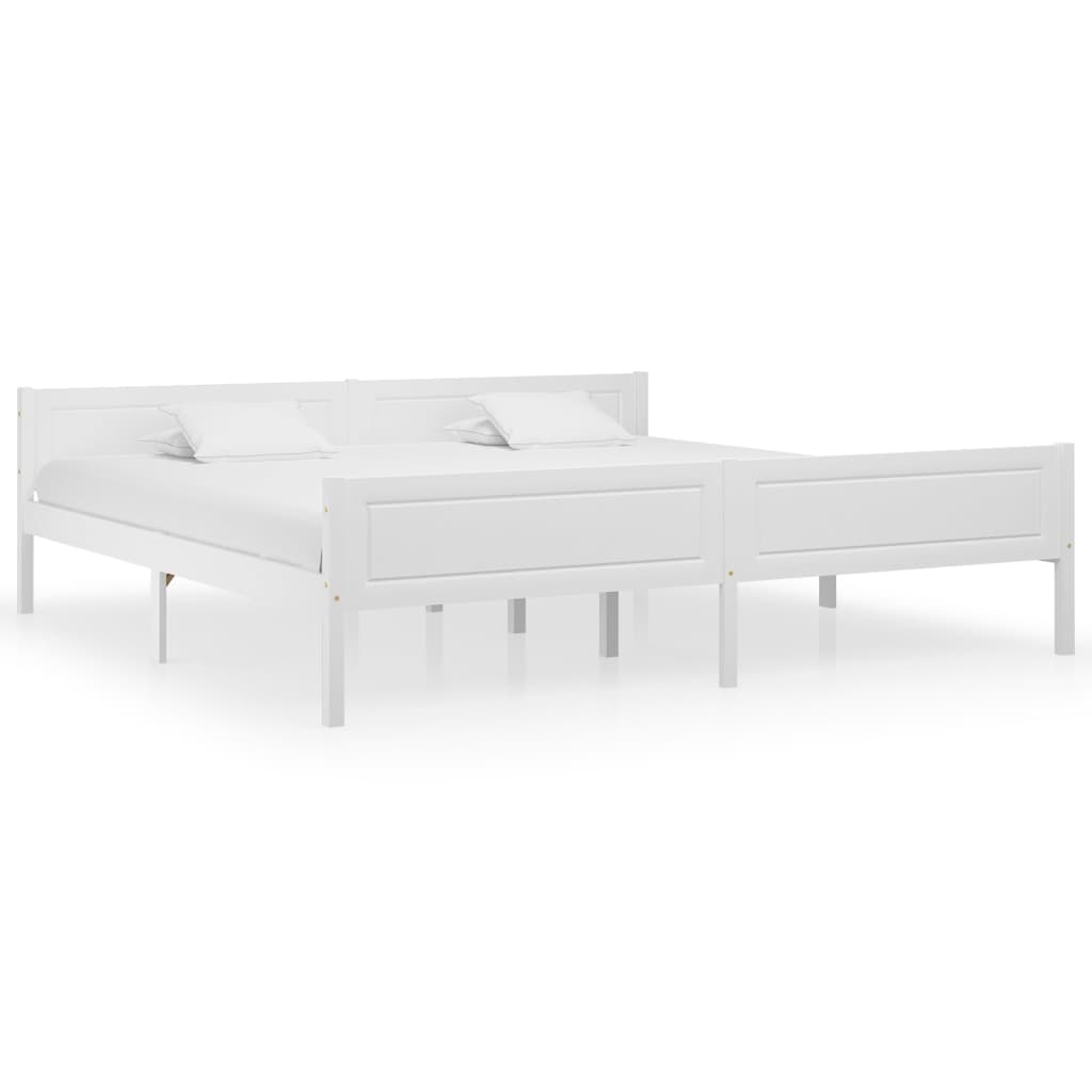 vidaXL Cadre de lit sans matelas bois massif de pin blanc 200x200 cm