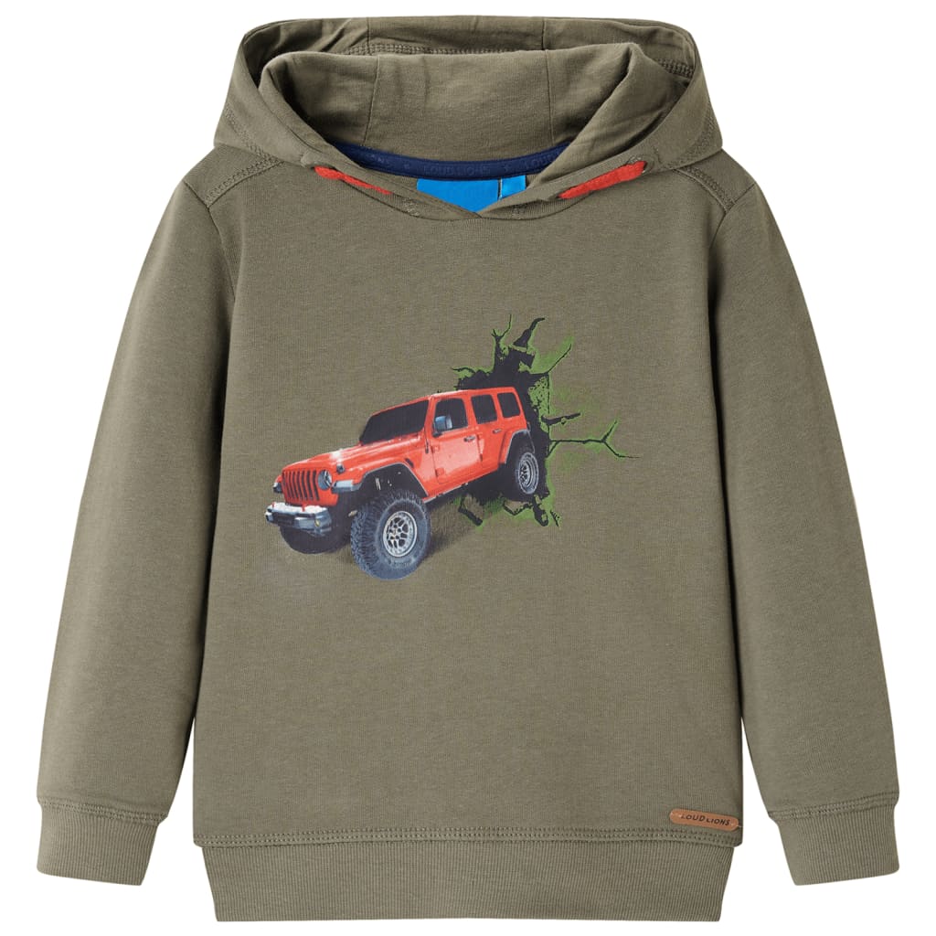 Sweatshirt à capuche pour enfants kaki 140