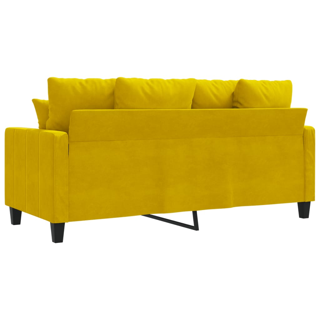 vidaXL Canapé à 2 places Jaune 140 cm Velours