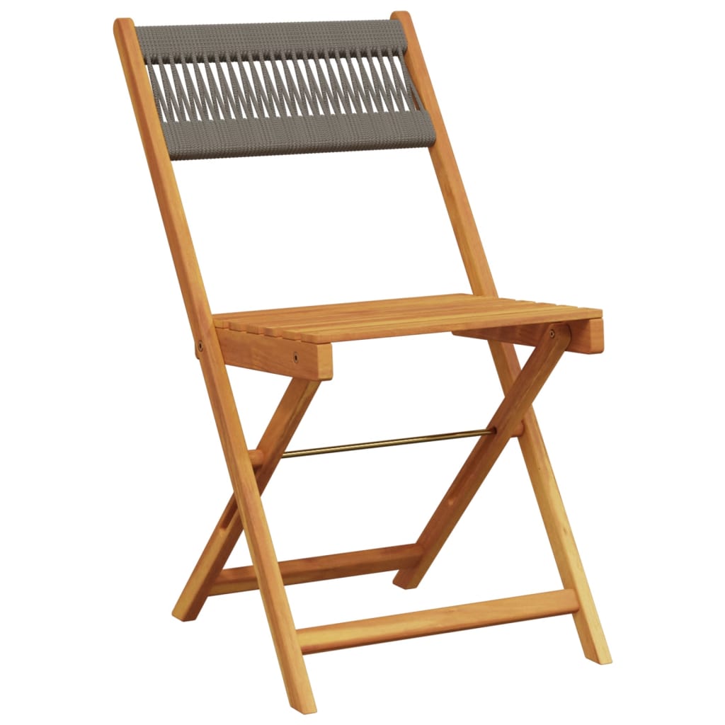 vidaXL Chaises de bistrot lot de 2 gris bois d'acacia et corde