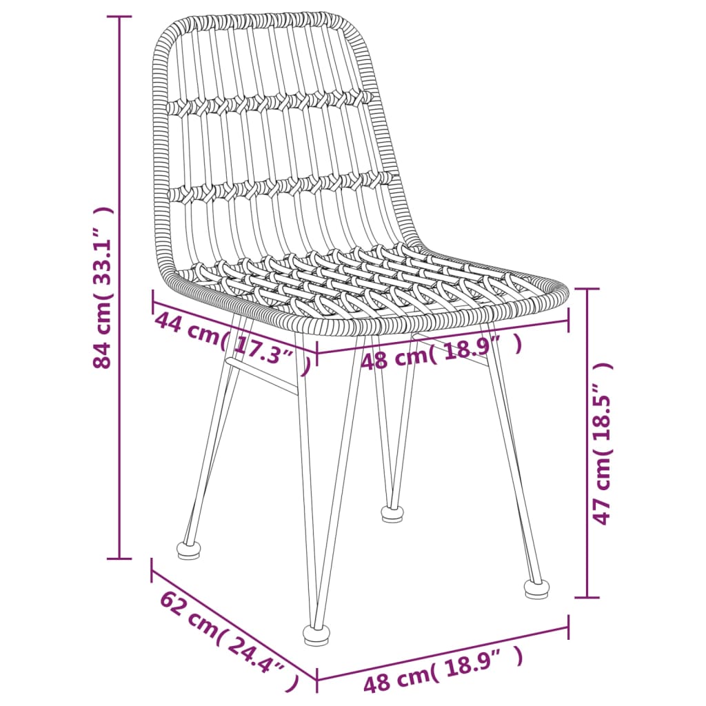 vidaXL Ensemble à manger de jardin 5pcs Résine tressée