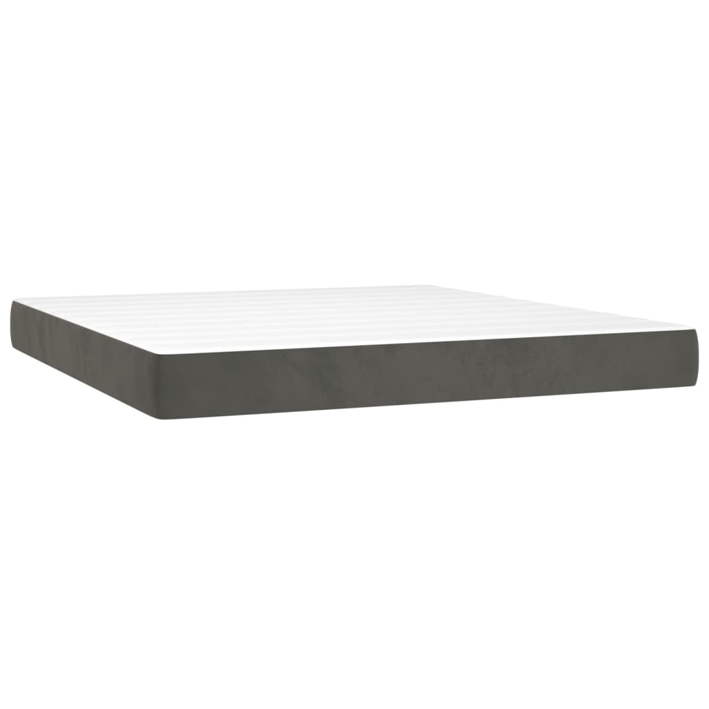 vidaXL Matelas de lit à ressorts ensachés Gris foncé 160x200x20 cm