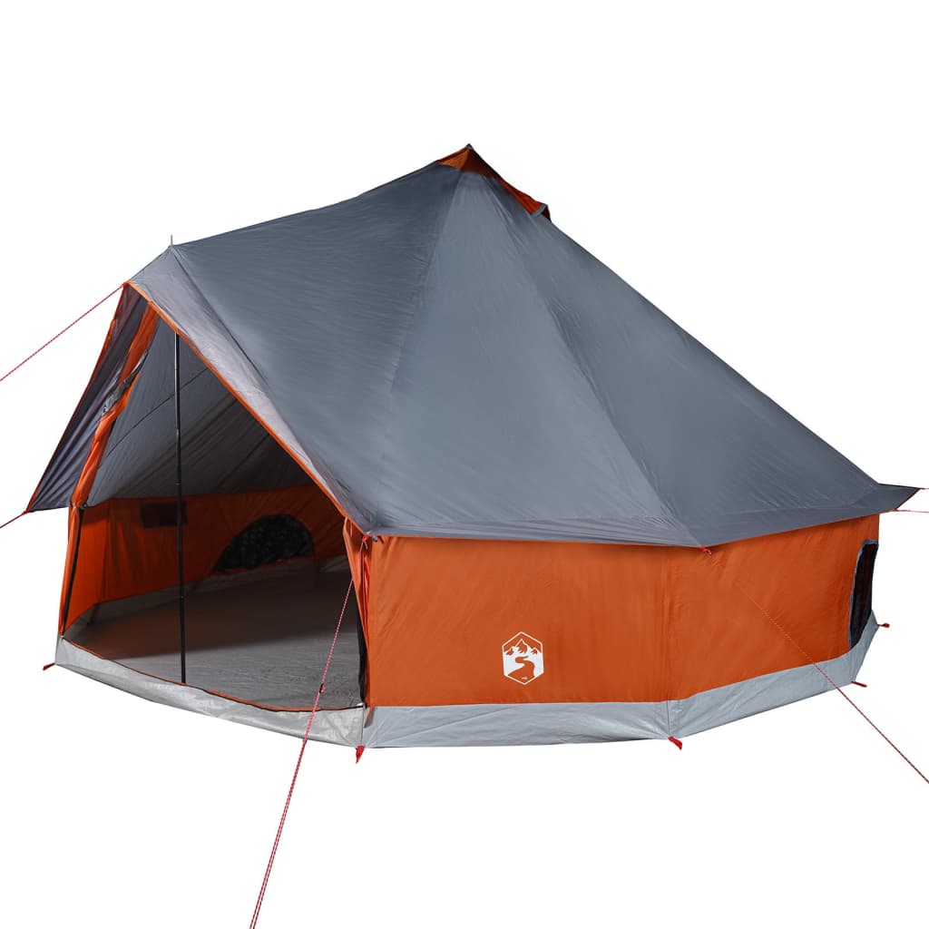 vidaXL Tente familiale tipi 6 personnes gris et orange imperméable