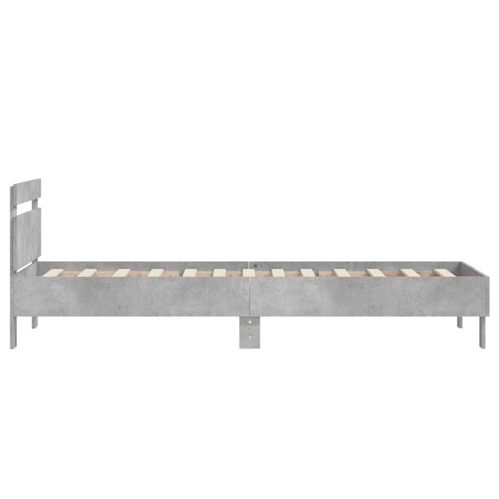 vidaXL Cadre de lit tête de lit gris béton 75x190 cm bois ingénierie