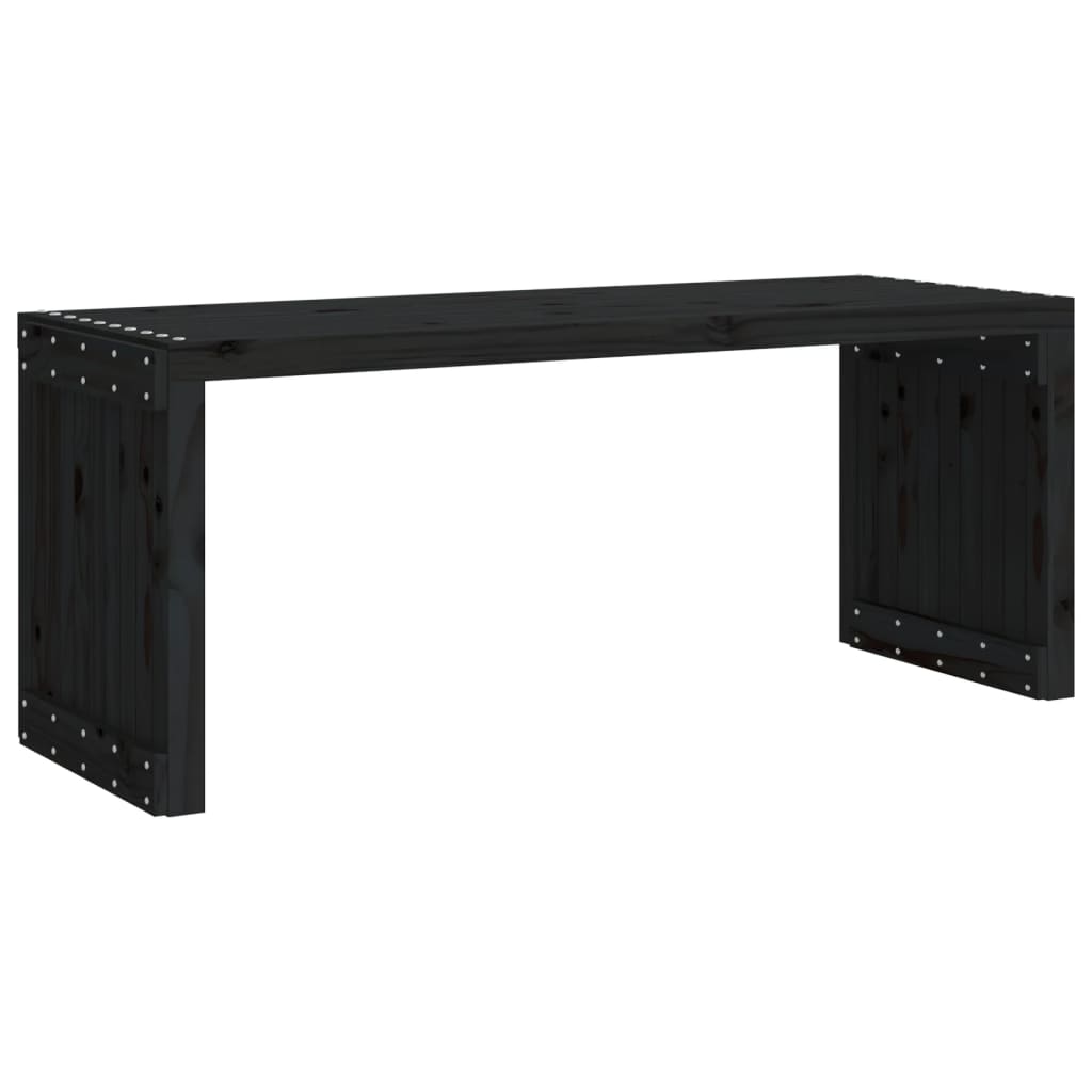 vidaXL Banc de jardin extensible noir 212,5x40,5x45 cm bois massif pin