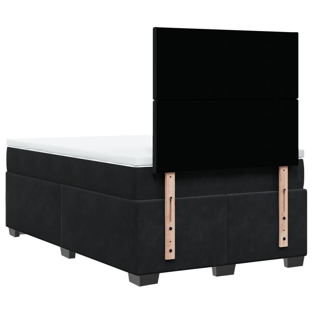 vidaXL Sommier à lattes de lit avec matelas noir 120x190 cm velours