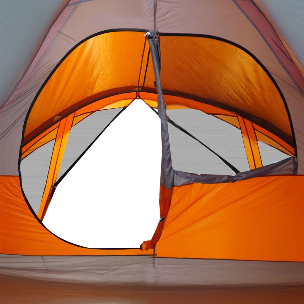 vidaXL Tente de cabine familiale 6 personnes gris orange imperméable