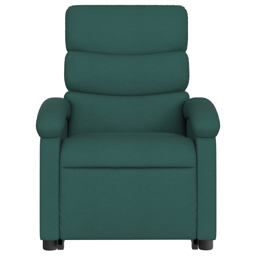 vidaXL Fauteuil inclinable de massage électrique Vert foncé Tissu