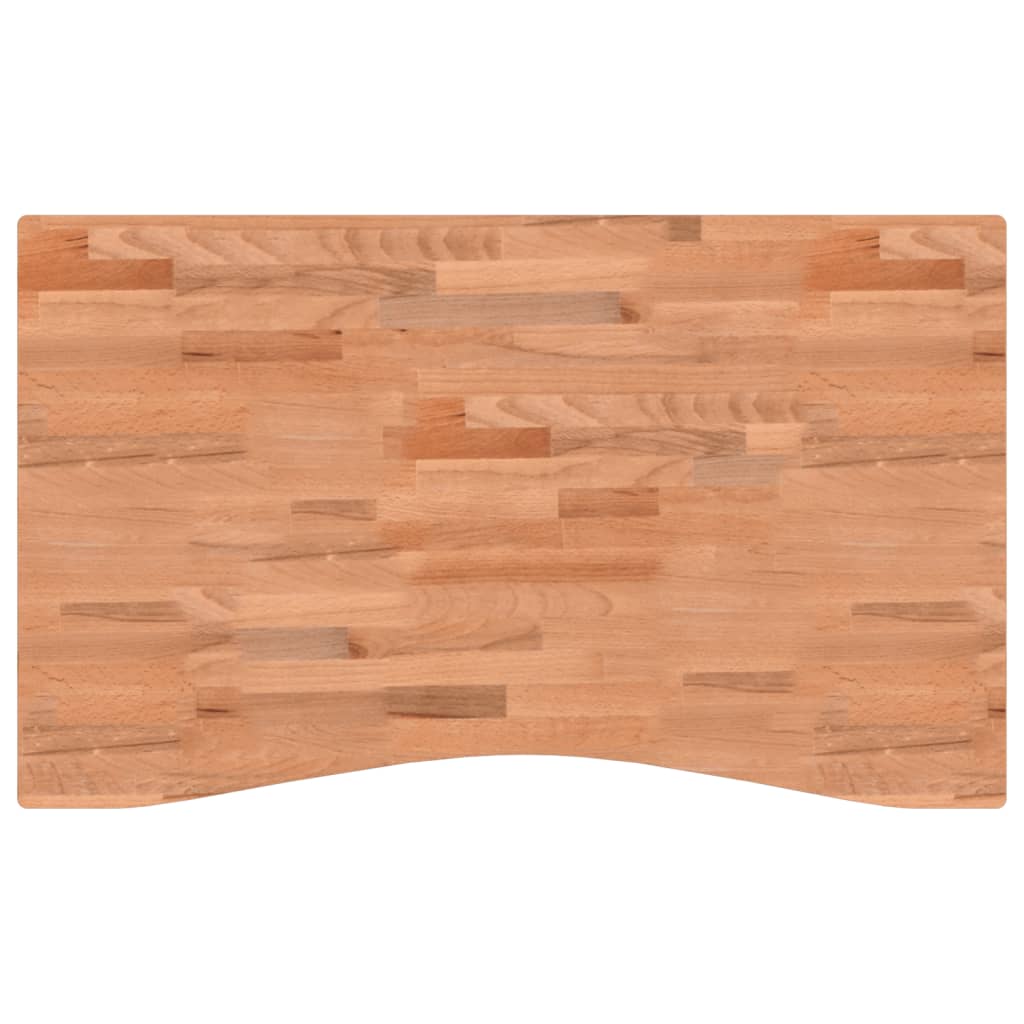 vidaXL Dessus de bureau 100x(55-60)x2,5 cm bois massif de hêtre