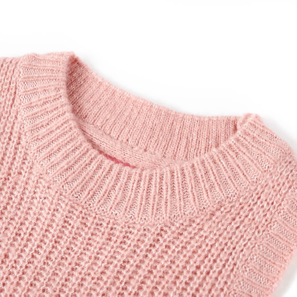 Gilet pull-over tricoté pour enfants rose clair 104