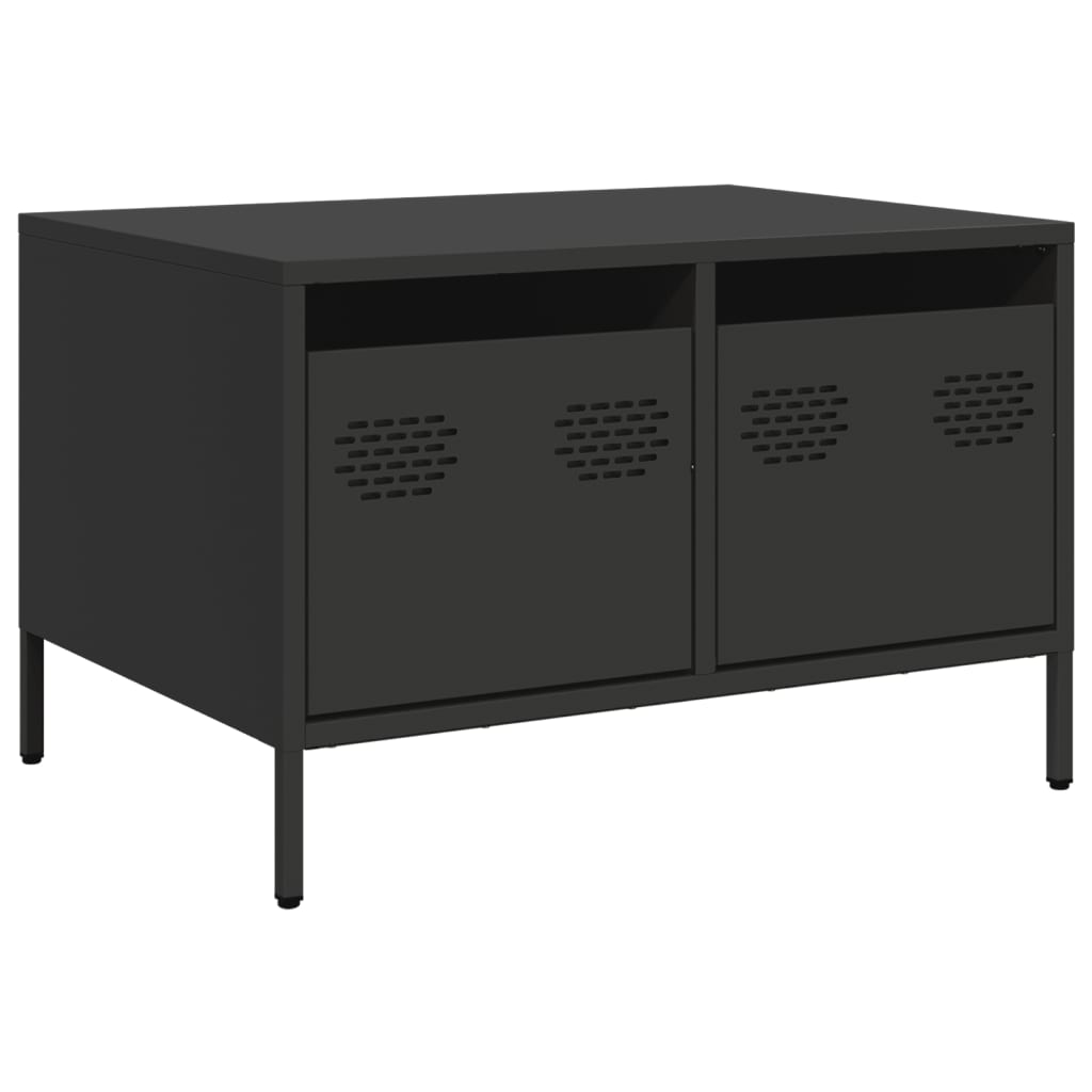 vidaXL Meuble TV noir 68x50x43,5 cm acier laminé à froid