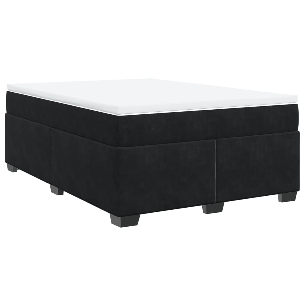 vidaXL Sommier à lattes de lit avec matelas Noir 140x190 cm Velours