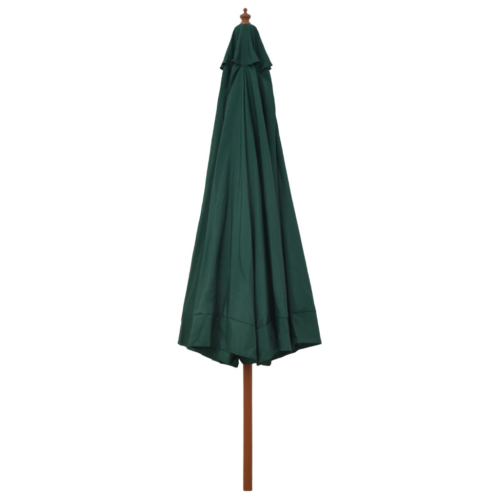 vidaXL Parasol d'extérieur avec mât en bois 330 cm Vert