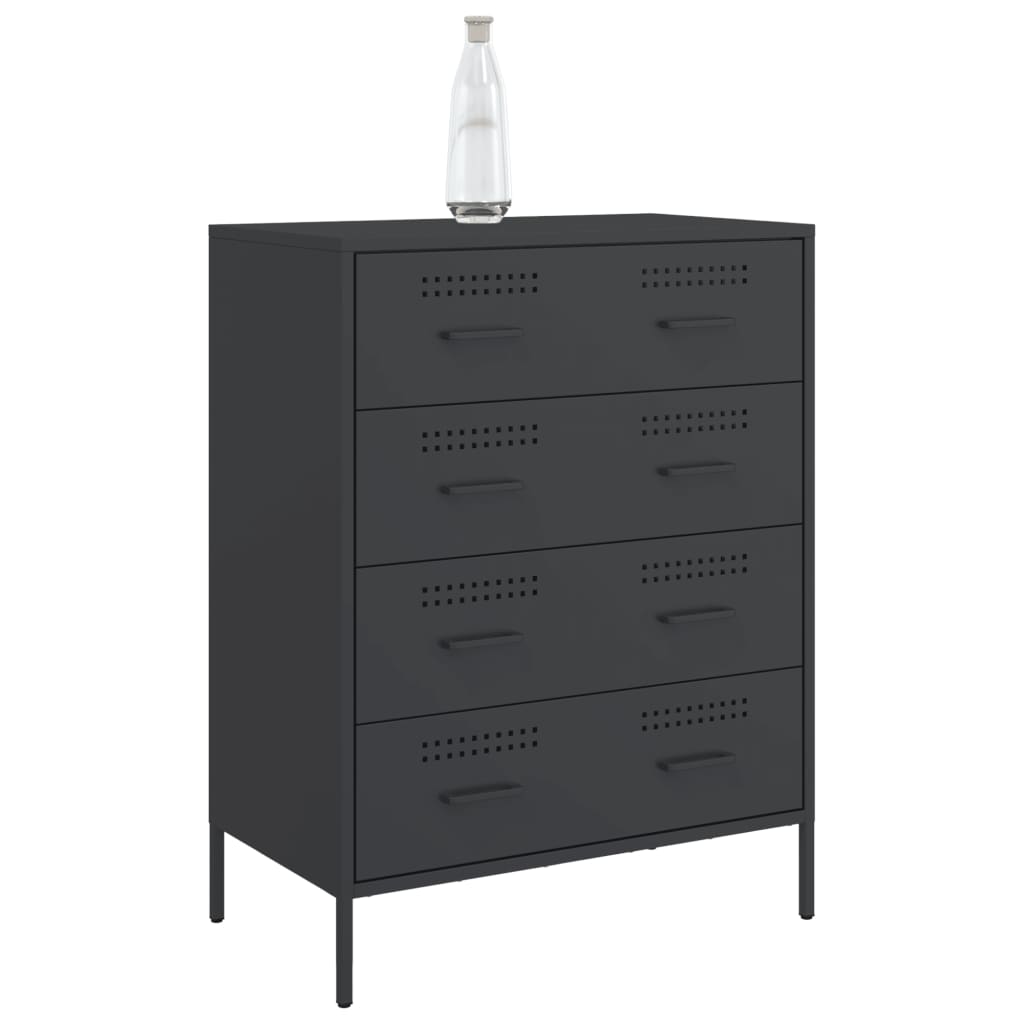 vidaXL Buffet noir 68x39x89 cm acier