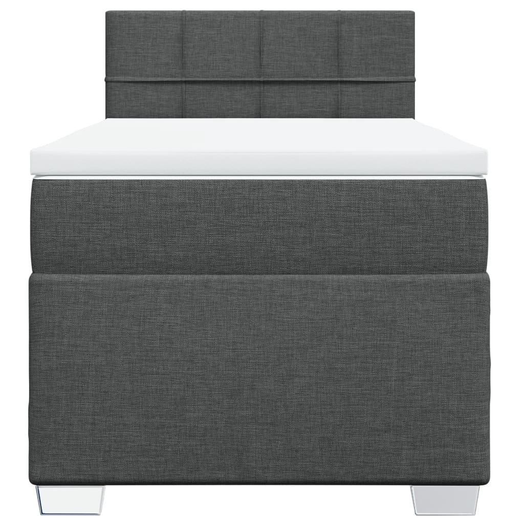 vidaXL Sommier à lattes de lit avec matelas Gris foncé 100x200cm Tissu