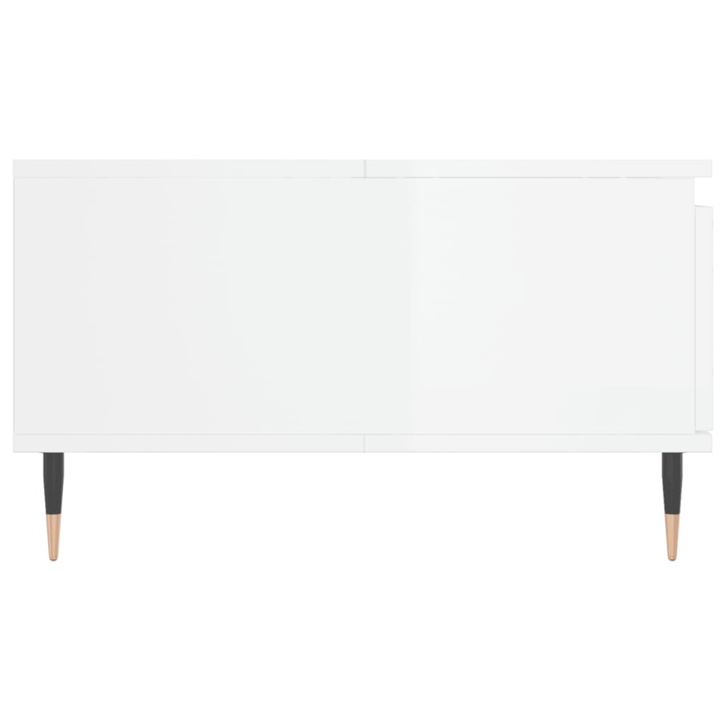 vidaXL Table basse blanc brillant 90x60x35 cm bois d'ingénierie