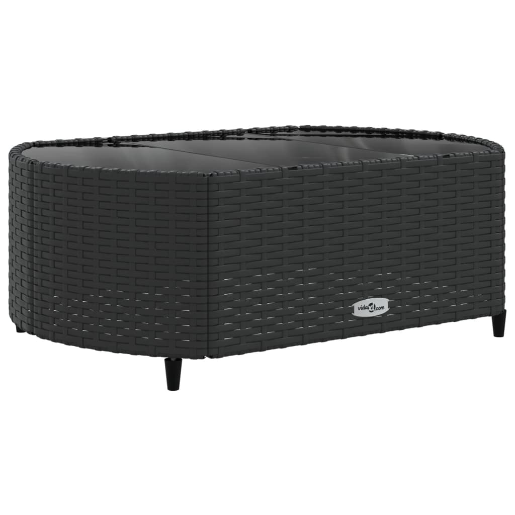 vidaXL Salon de jardin 6 pcs avec coussins noir résine tressée