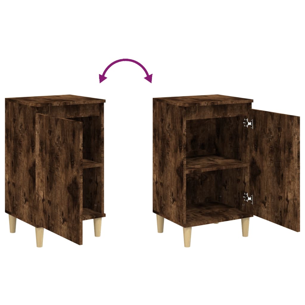 vidaXL Tables de chevet 2 pcs chêne fumé 40x35x70 cm bois d'ingénierie