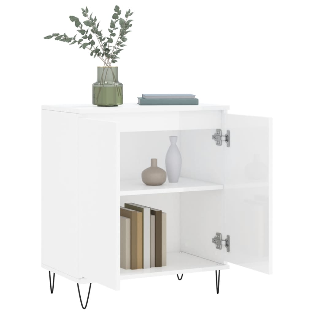 vidaXL Buffet Blanc brillant 60x35x70 cm Bois d'ingénierie