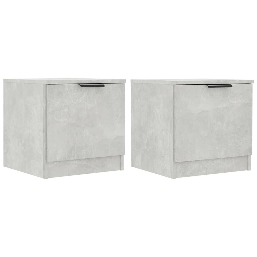 vidaXL Tables de chevet 2 pcs Gris béton 40x39x40 cm