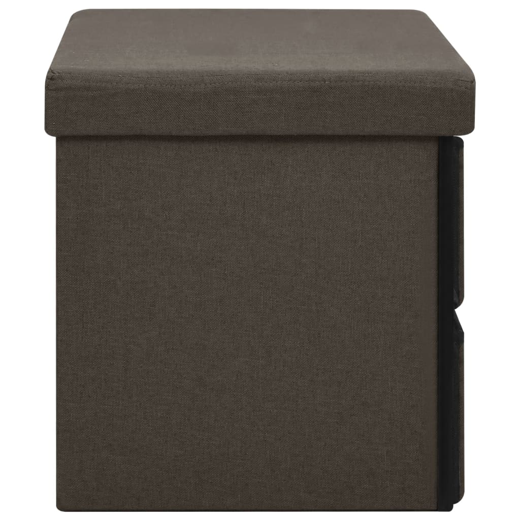 vidaXL Banc de rangement pliable Marron foncé 76x38x38 cm Faux lin