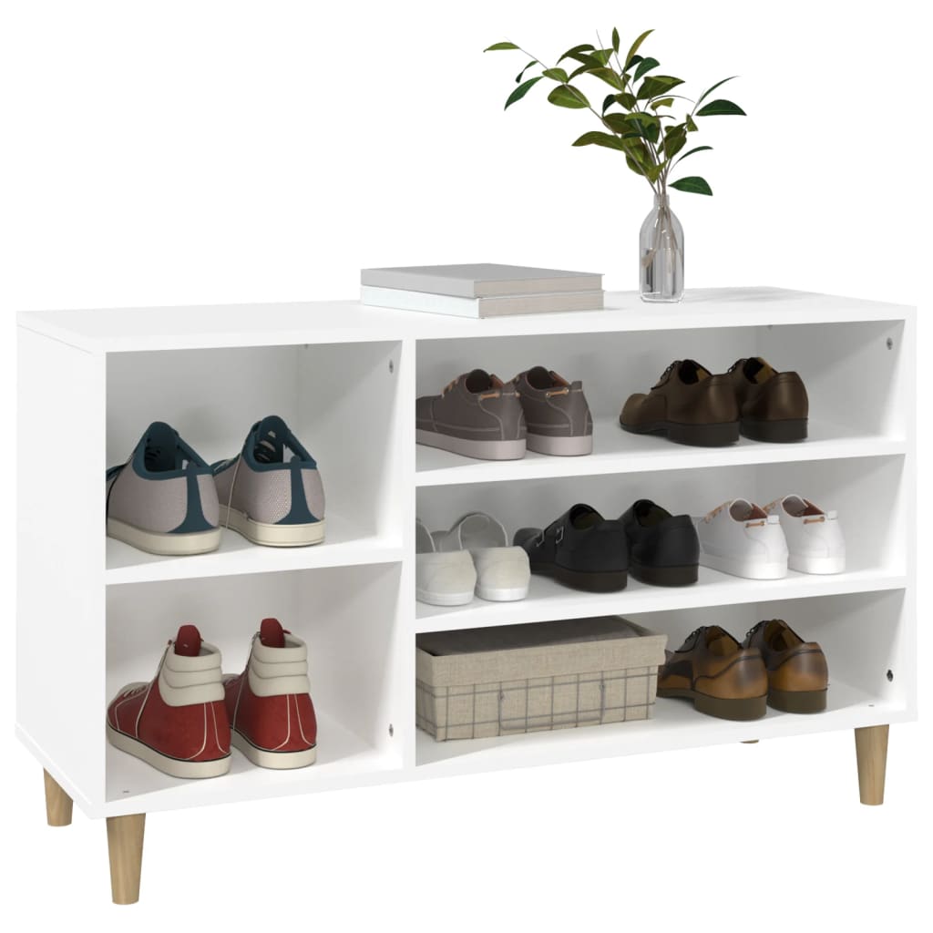 vidaXL Armoire à chaussures Blanc 102x36x60 cm Bois d'ingénierie