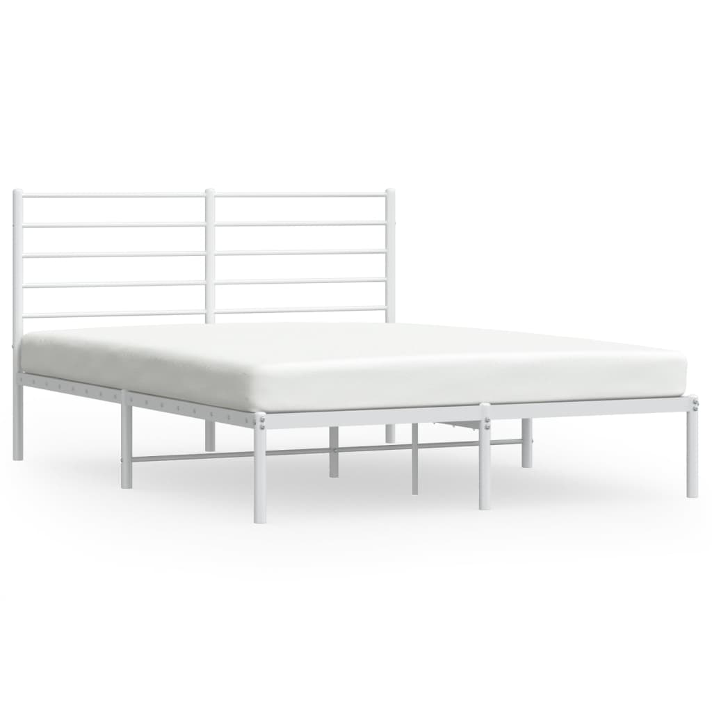 vidaXL Cadre de lit métal sans matelas et tête de lit blanc 120x190 cm