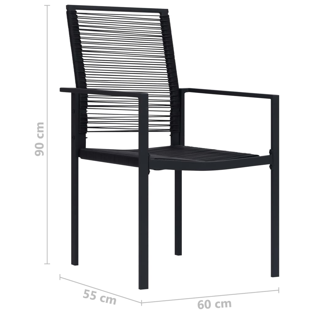 vidaXL Chaises de jardin lot de 4 Rotin PVC Noir