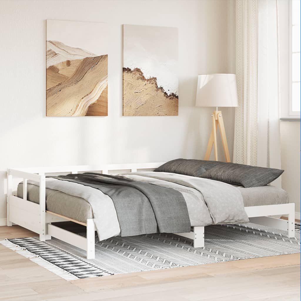 vidaXL Lit de jour sans matelas blanc 80x200 cm bois de pin massif