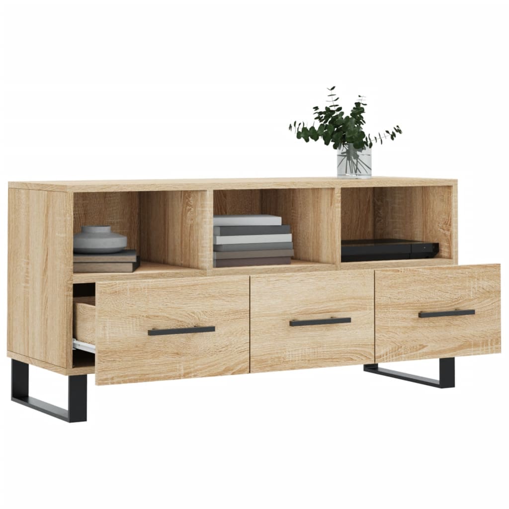 vidaXL Meuble TV chêne sonoma 102x36x50 cm bois d'ingénierie