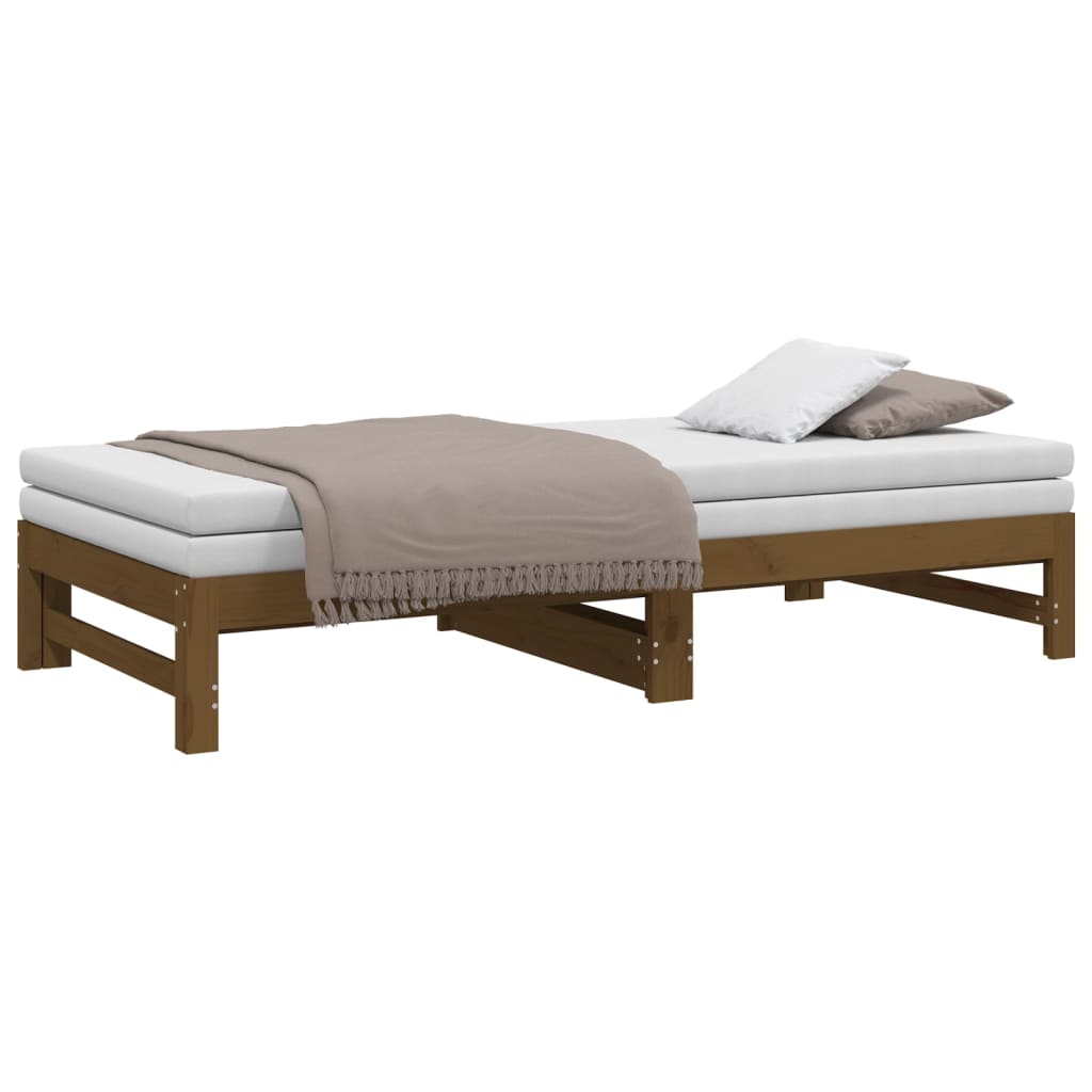 vidaXL Lit coulissant sans matelas marron miel 2x(75x190) cm