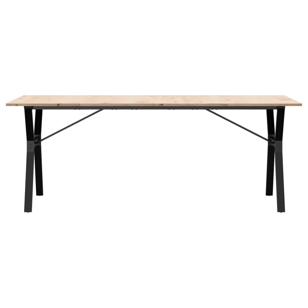 vidaXL Table à manger cadre en Y 200x100x75cm bois de pin massif fonte