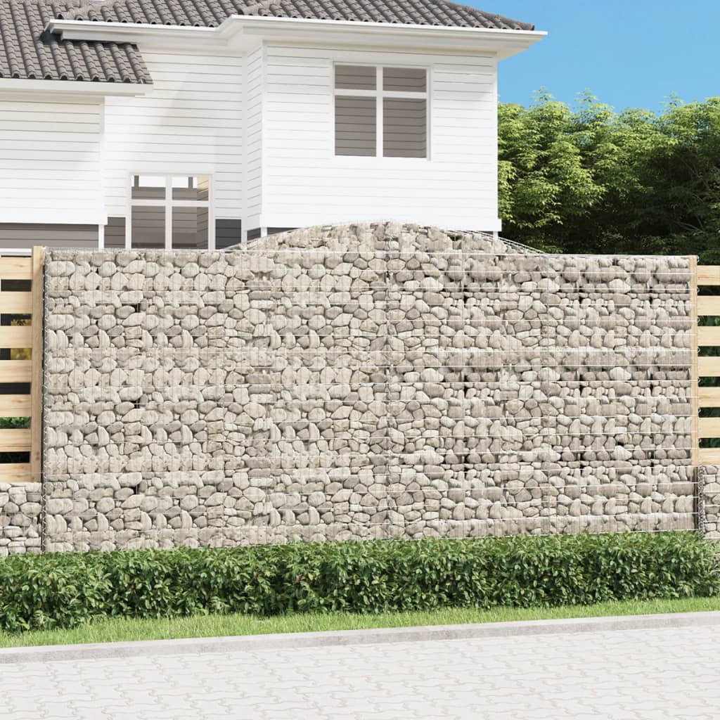 vidaXL Paniers à gabions arqués 6 pcs 400x30x200/220 cm Fer galvanisé