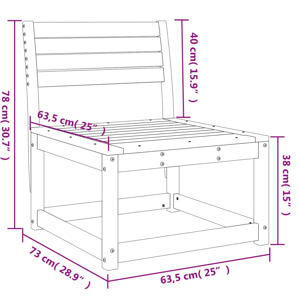 vidaXL Canapé de jardin bois massif douglas