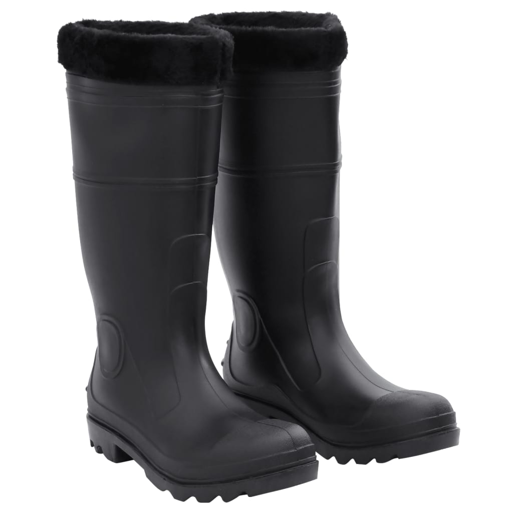 vidaXL Bottes de pluie avec chaussettes amovibles noir taille 43 PVC