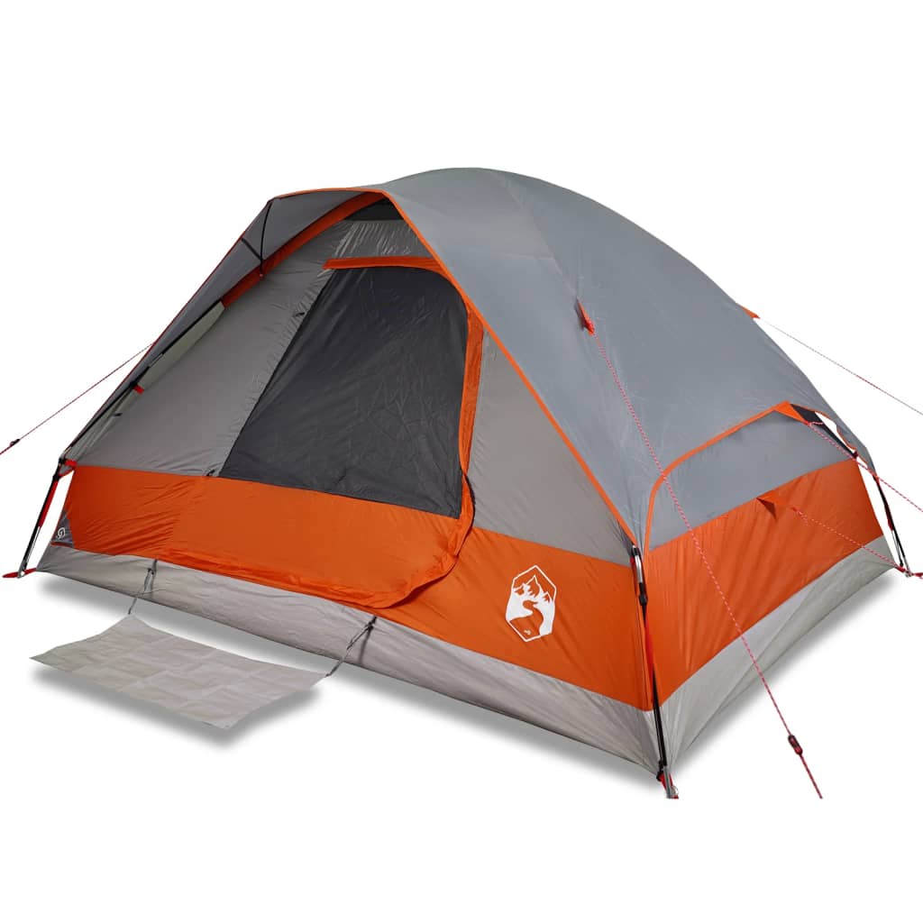 vidaXL Tente de camping à dôme 2 personnes gris et orange imperméable