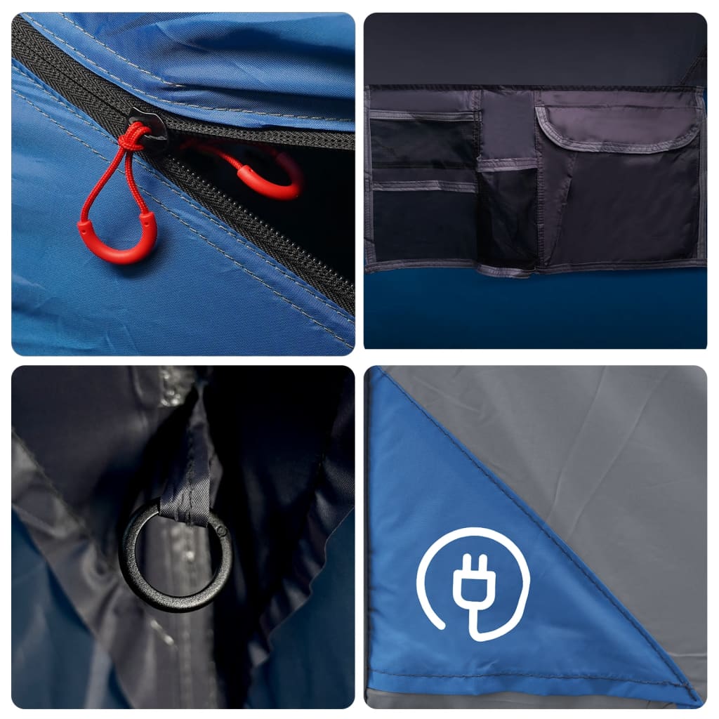 vidaXL Tente familiale 9 personnes bleu libération rapide imperméable