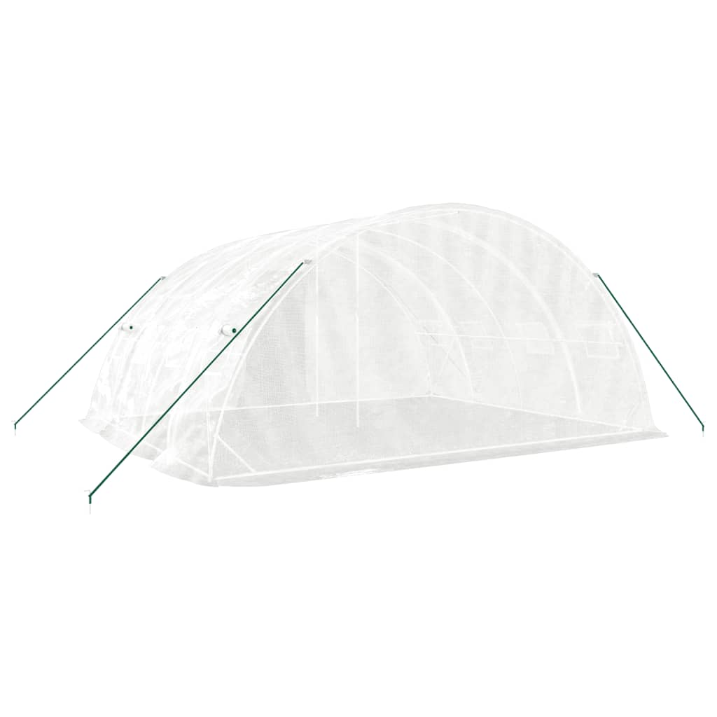 vidaXL Serre avec cadre en acier blanc 20 m² 5x4x2,3 m