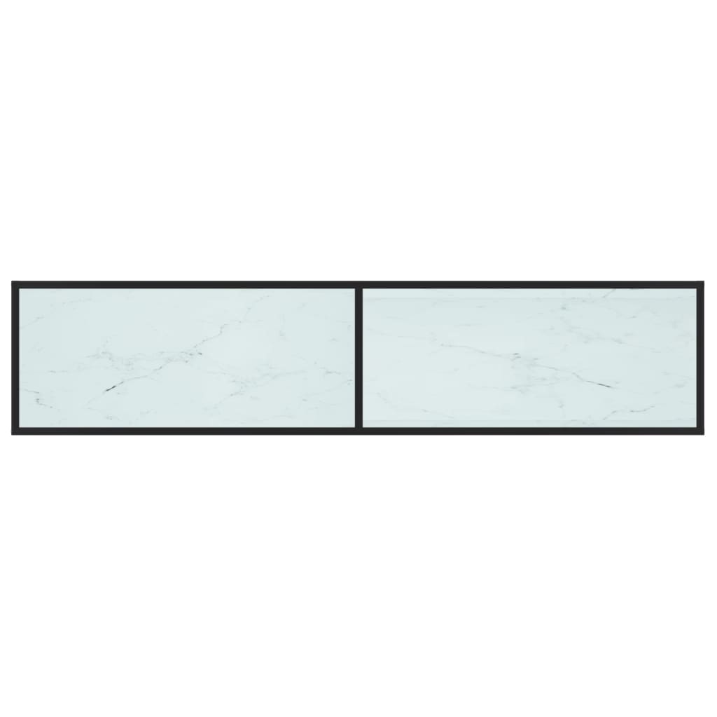 vidaXL Meuble TV Marbre blanc 180x40x40,5 cm Verre trempé