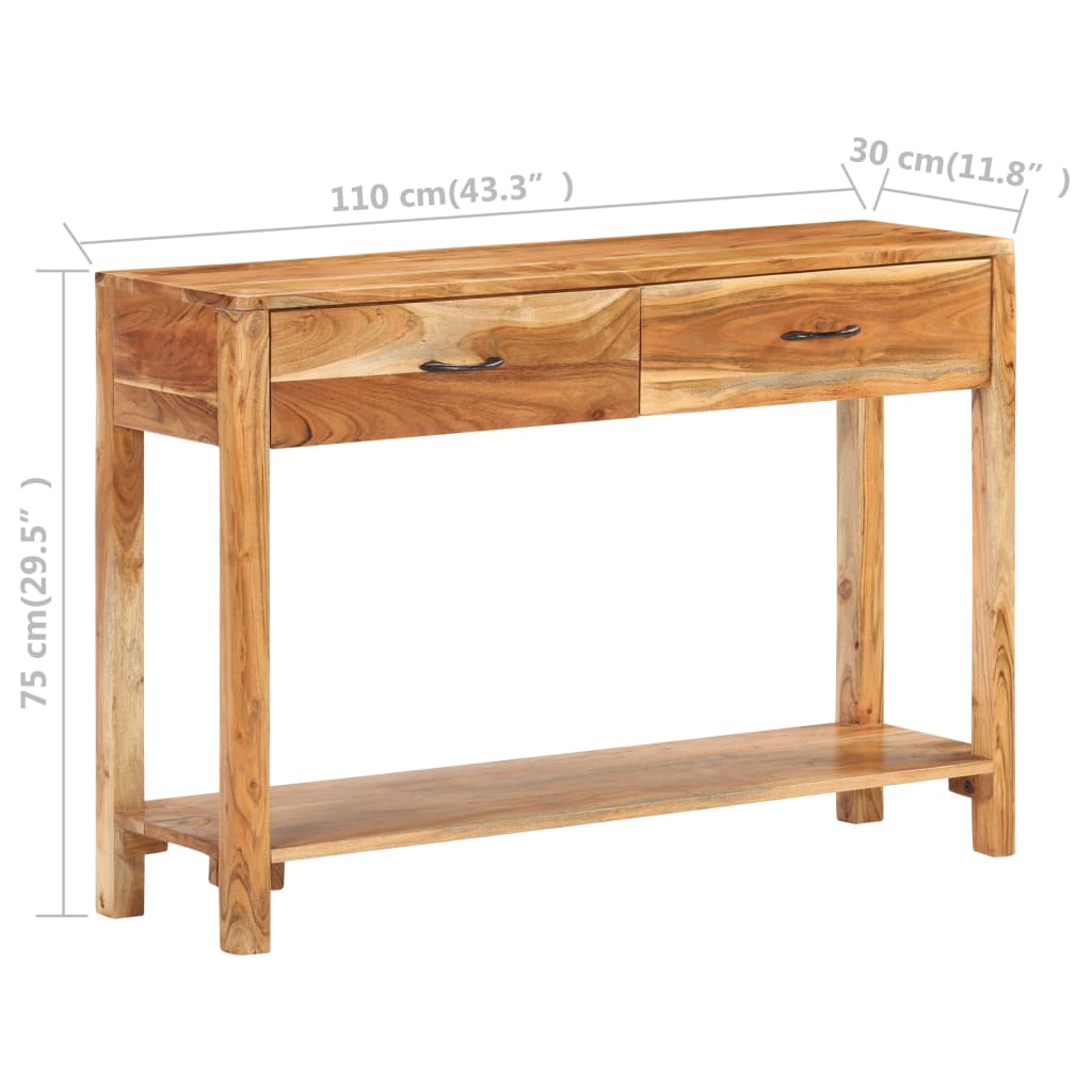 vidaXL Buffet 110x30x75 cm Bois d'acacia massif