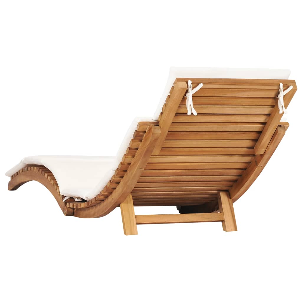 vidaXL Chaises longues lot de 2 avec coussins Bois massif de teck