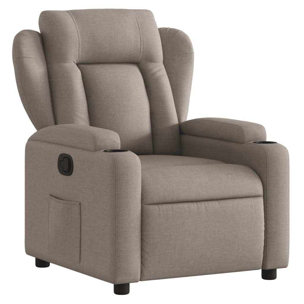 vidaXL Fauteuil inclinable Taupe Tissu