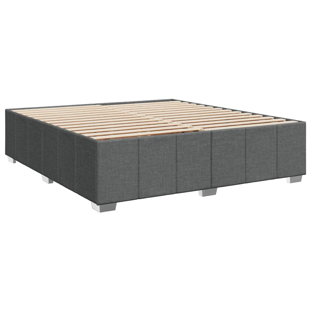 vidaXL Sommier à lattes de lit avec matelas Gris foncé 200x200cm Tissu