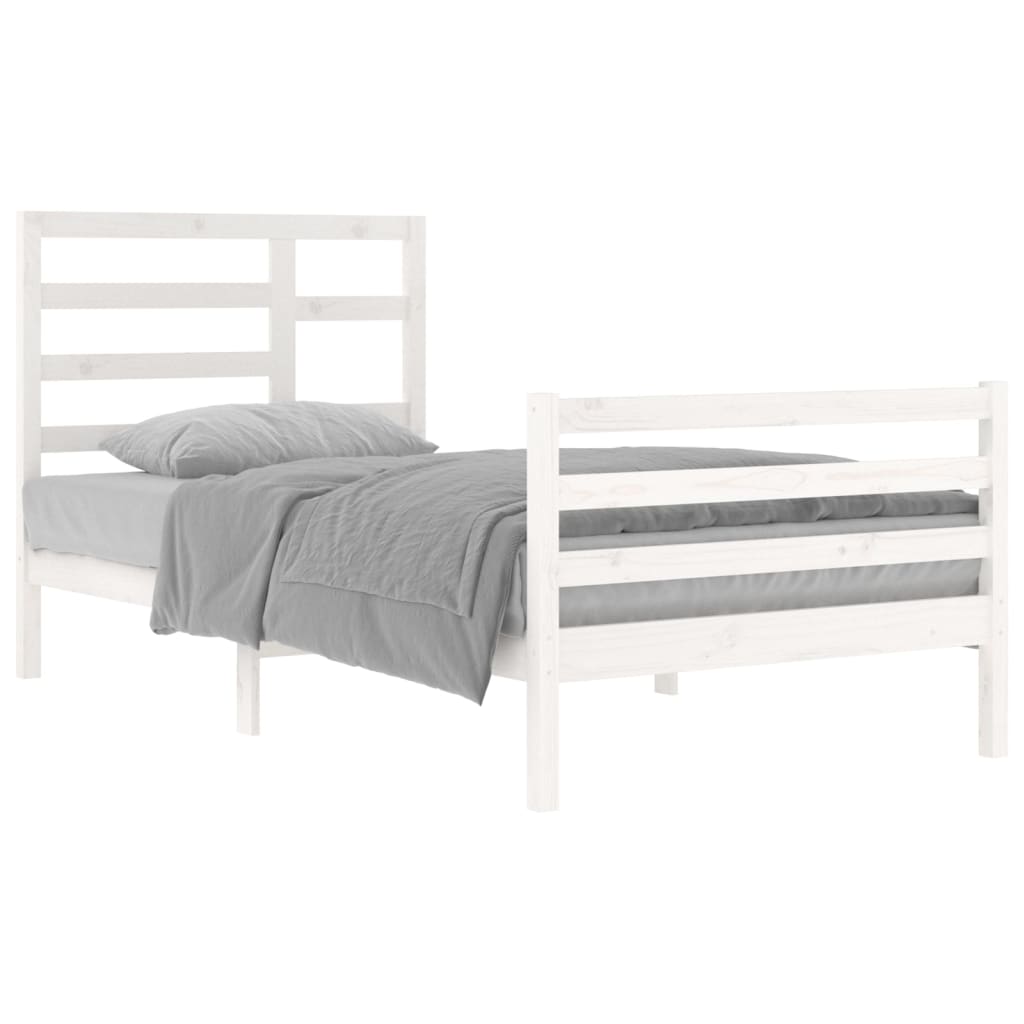 vidaXL Cadre de lit sans matelas blanc bois massif 100x200 cm