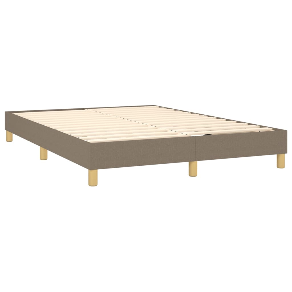 vidaXL Sommier à lattes de lit avec matelas Taupe 140x190 cm Tissu