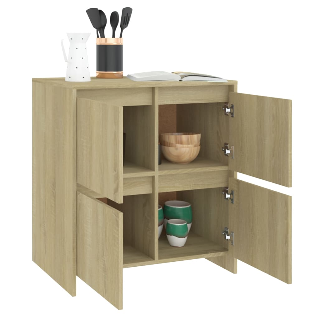 vidaXL Buffets 2 pcs Chêne Sonoma 70x41x75 cm Bois d'ingénierie